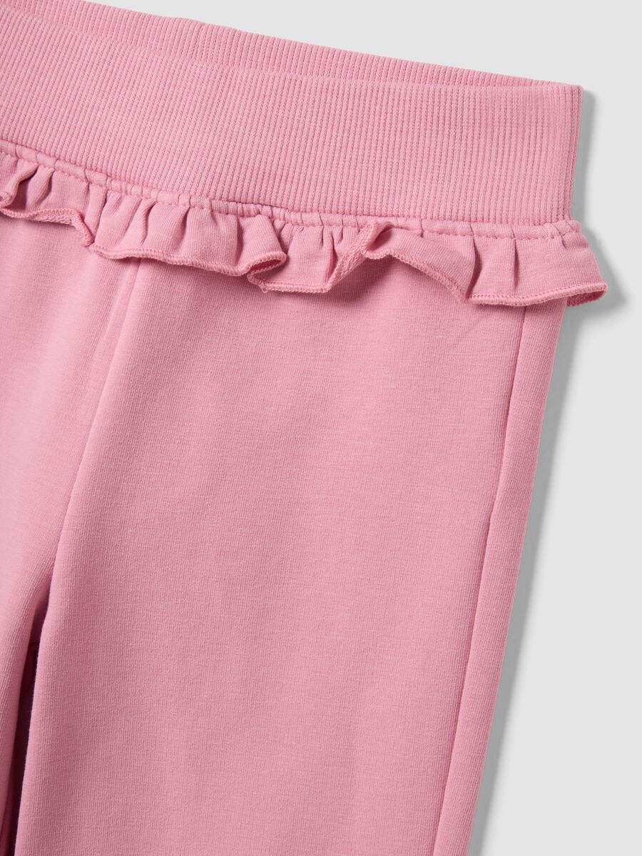 Pink cotton-blend Frozen printed jogging set for girls_2