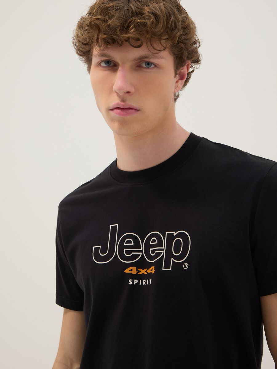 T-shirt in puro cotone nero regular fit con stampa_3
