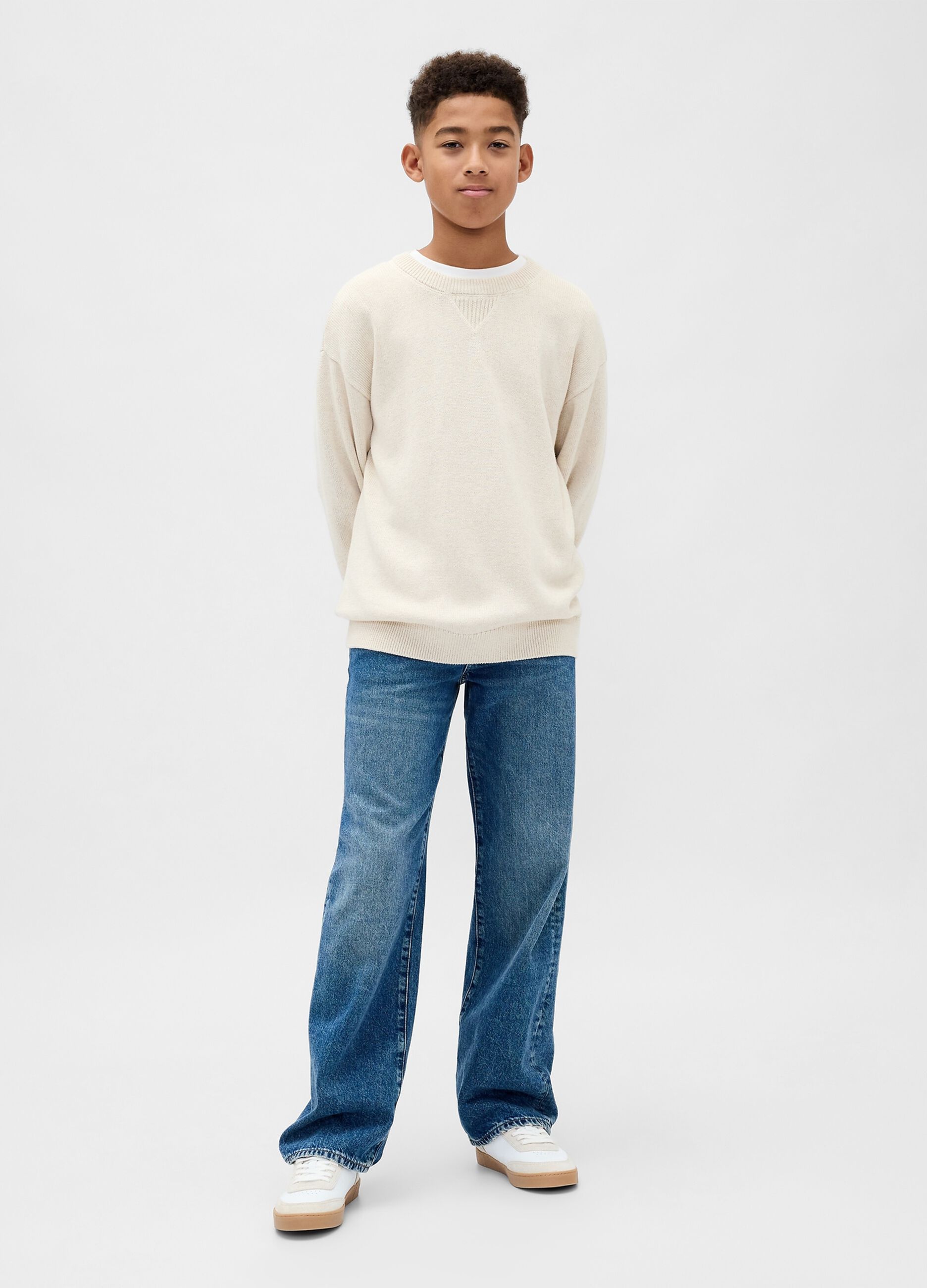 Beige Cotton Sweater