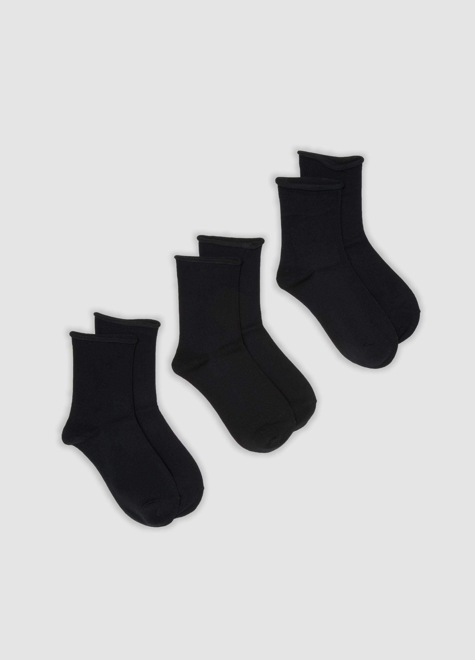 3-pack of black organic cotton socks
