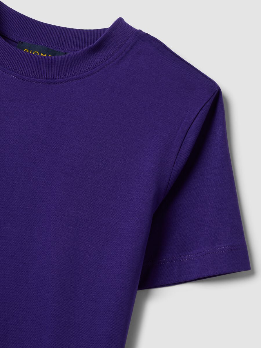 T-shirt girocollo viola in puro cotone Supima regular fit_5