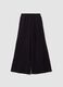 Black wide-leg trousers in pure cotton_0