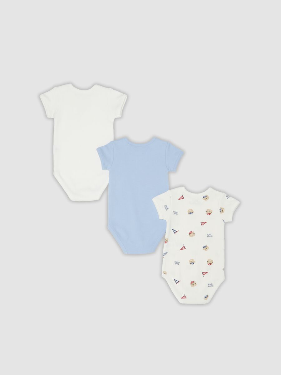 Multicolour 3-pack organic cotton bodysuits for baby and toddler_1