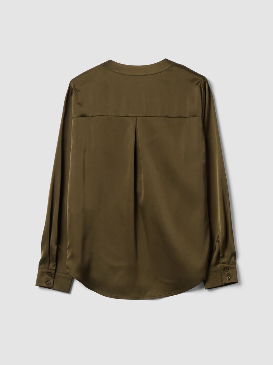 Green stretch shirt with Mandarin collar_6