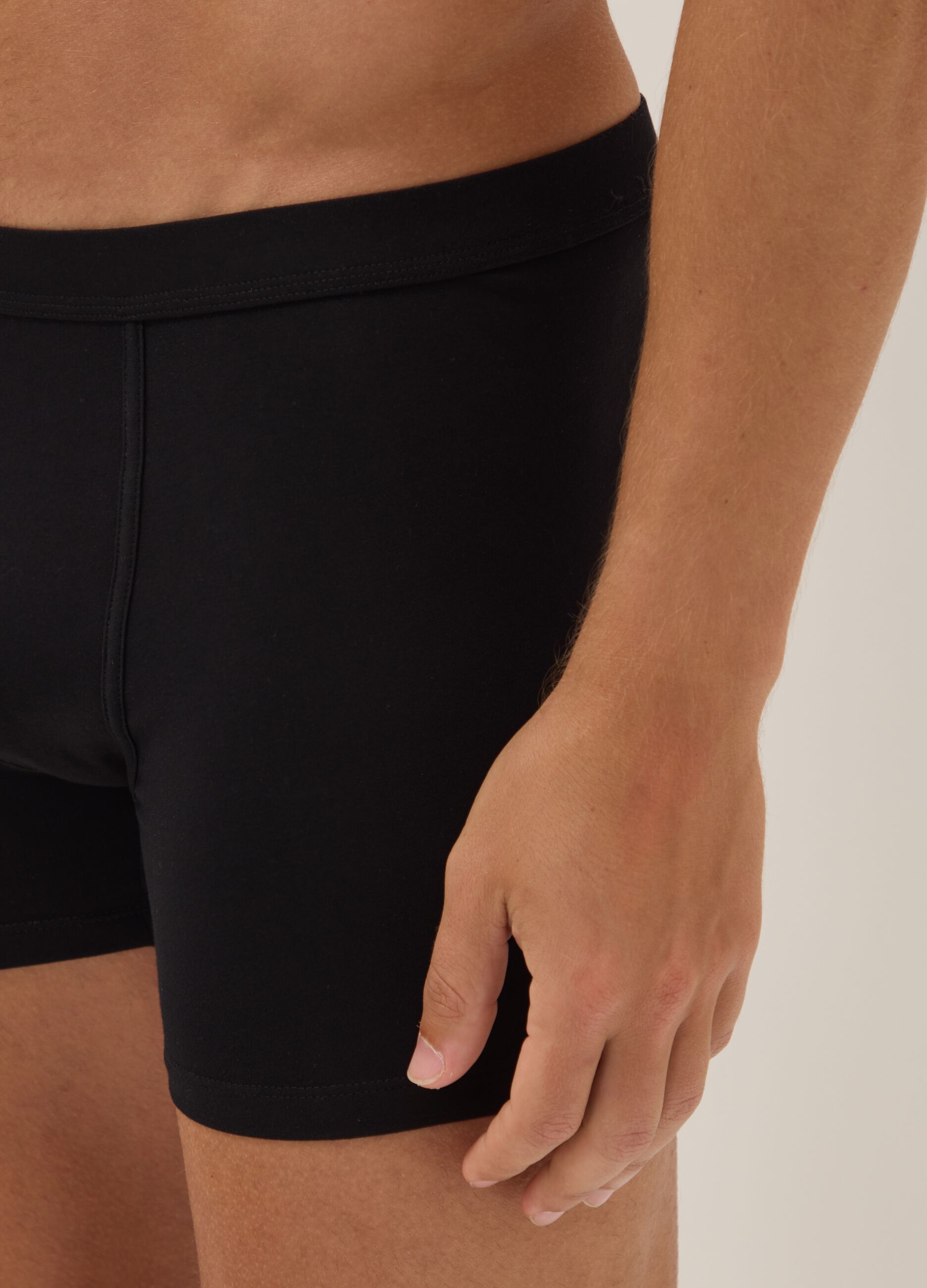 2-pack of black midi boxer briefs in stretch Supima cotton