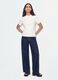 Blue denim wide-leg jeans in pure cotton_0