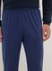 Blue crew neck long sleeve pyjamas in pure cotton regular fit_3