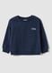 Blue oversized organic cotton crew-neck sweatshirt for baby boy_0