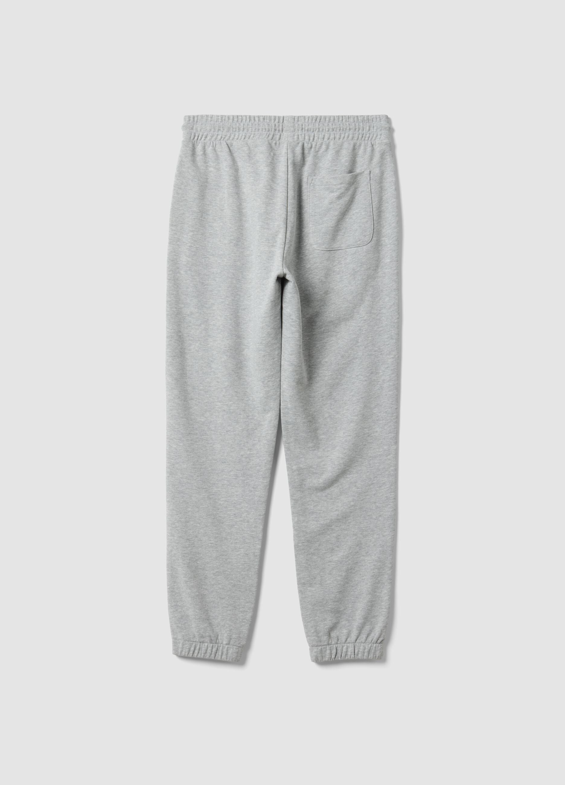 Grey cotton-blend joggers, regular fit