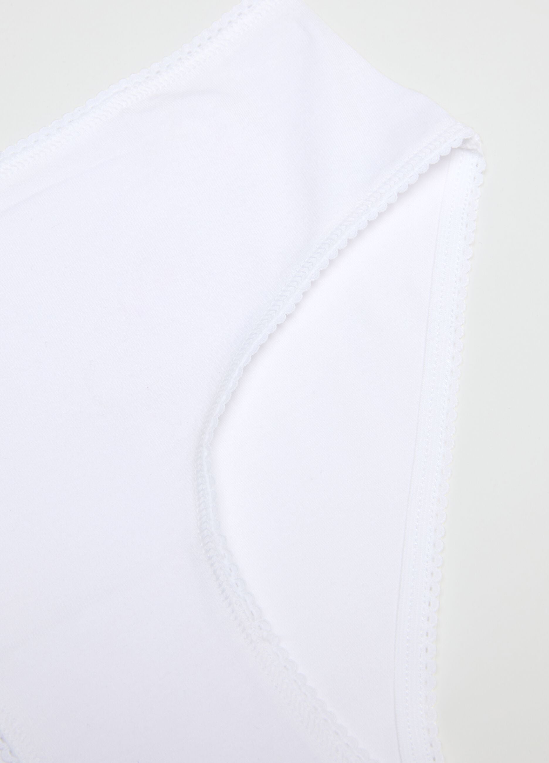 Girls' White Cotton Stretch Briefs - Regular Fit