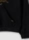 Black cotton-blend hoodie with logo for girls_3