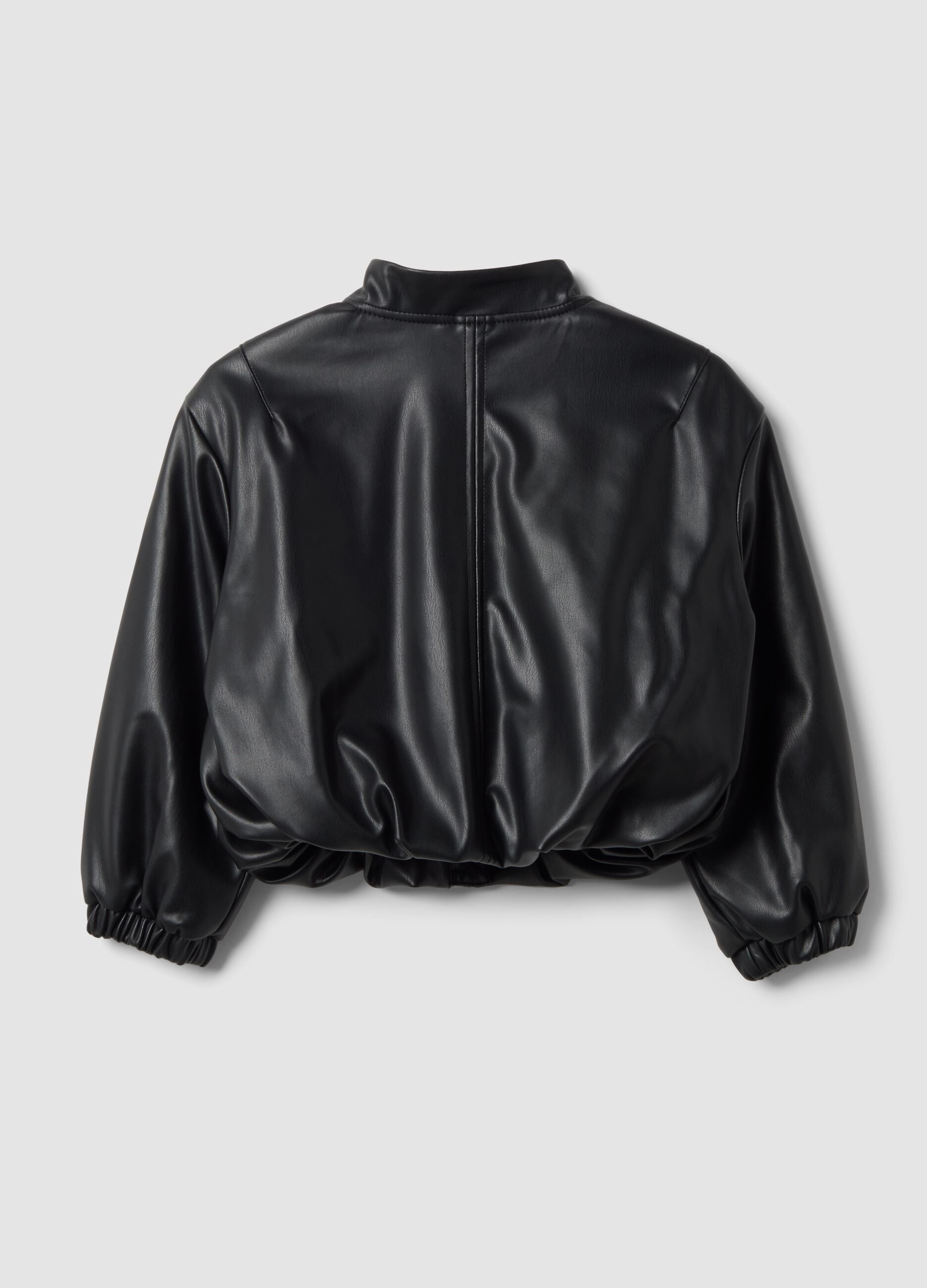 Black zip-up jacket, regular fit, for girls