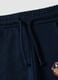 Blue pure cotton jogger trousers with teddy bear print, regular fit, for baby boy_2