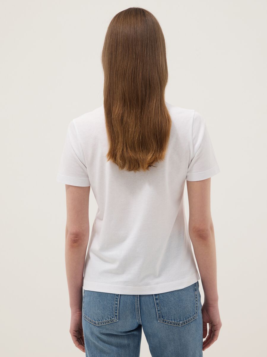 White pure cotton short-sleeve T-shirt_3