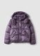 Purple hooded padded jacket with zip fastening_0