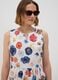 White sleeveless floral stretch-cotton dress, regular fit_0