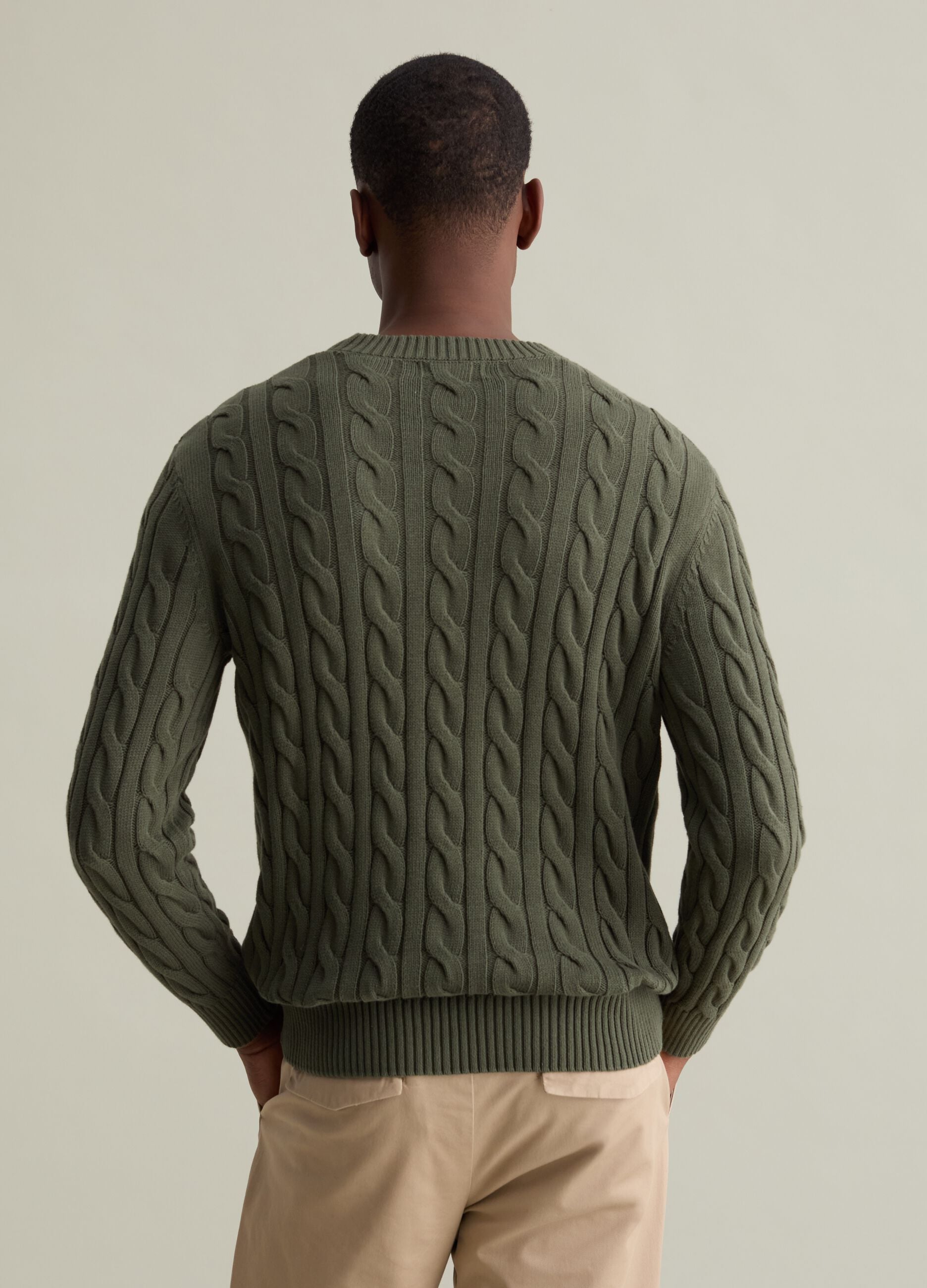 Pullover with cable-knit design