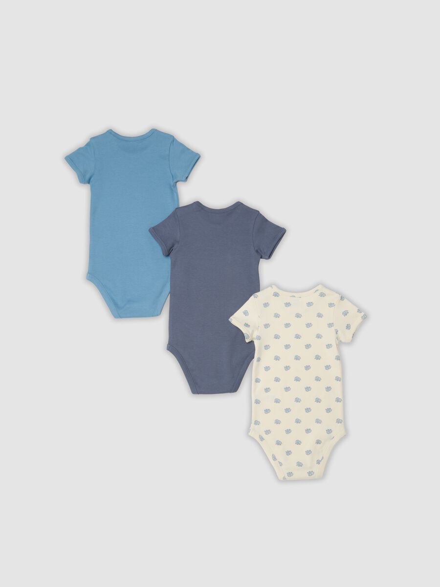 Tripack body multicolor in puro cotone organico per neonato e bimbo_1