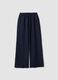 Blue pure linen palazzo trousers_4