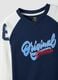 Blue pure cotton crew-neck printed T-shirt for boys_4