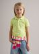 Girls' green pure cotton polo regular fit with embroidered flowers_0