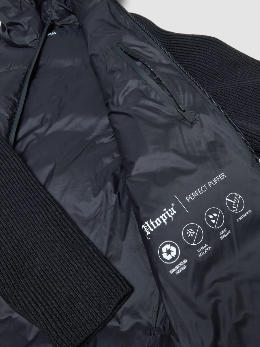 Black Padded Knit Jacket_6
