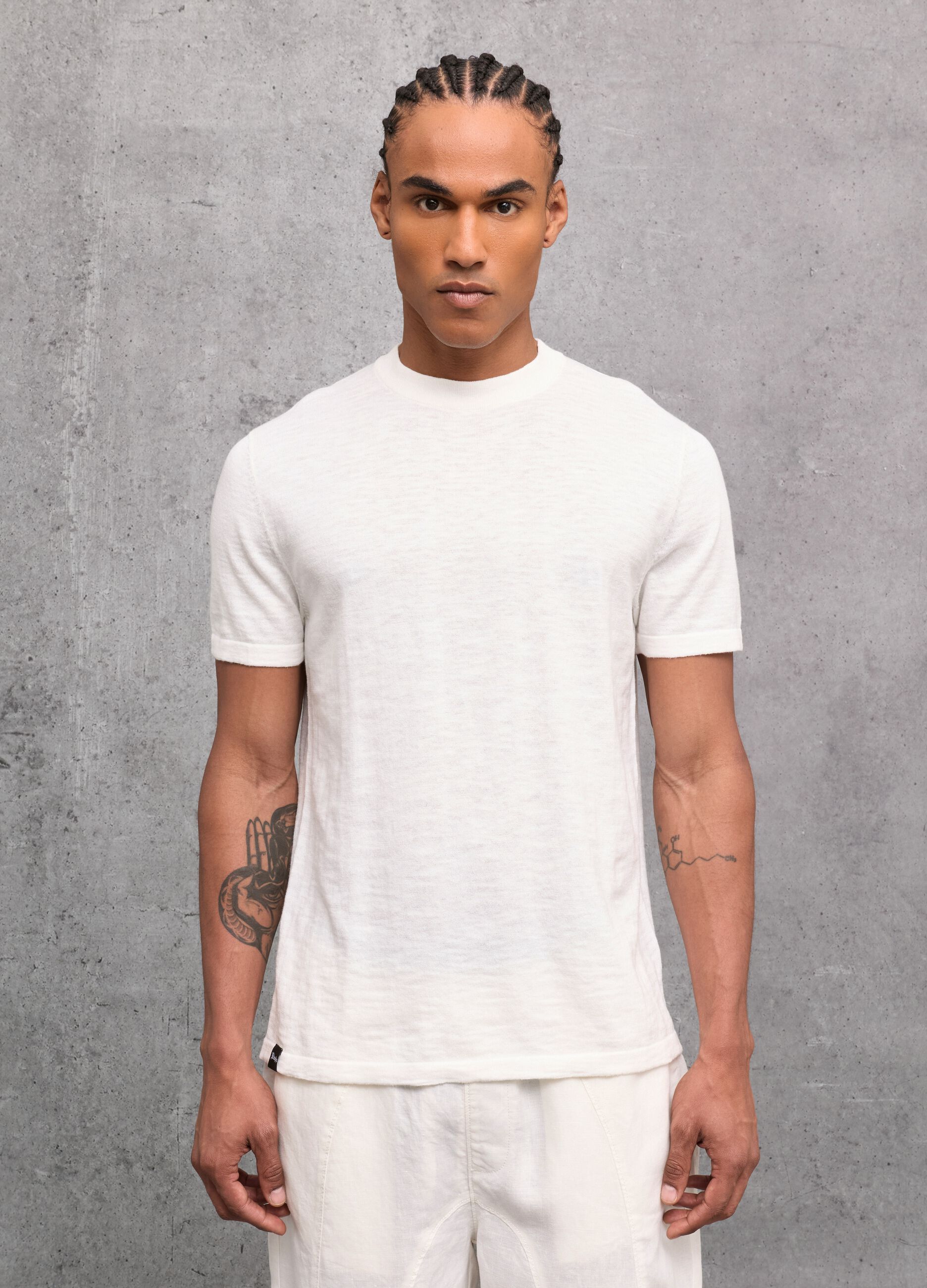White Knit T-Shirt