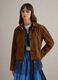 Brown Regular Fit Genuine Leather Blazer_1