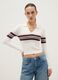Slim fit multicoloured striped viscose-blend jumper with polo collar_2