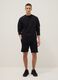 Black cotton-blend Bermuda shorts with elasticated waist, regular fit_0