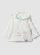 White padded jacket in organic cotton blend with Mickey embroidery for baby_0