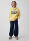 Yellow cotton blend regular fit kids sweatshirt with logo_1