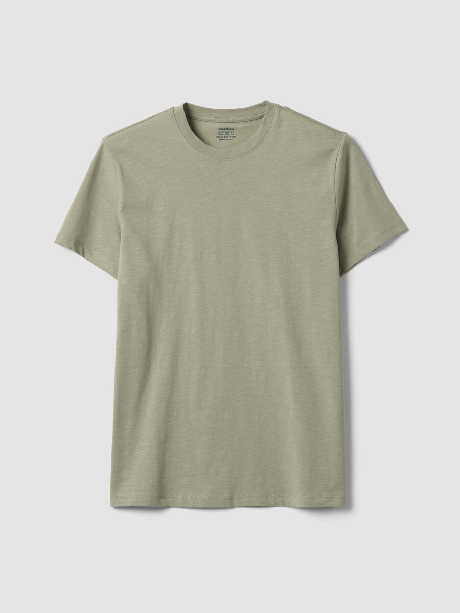Grey regular-fit short-sleeve pure cotton T-shirt_4