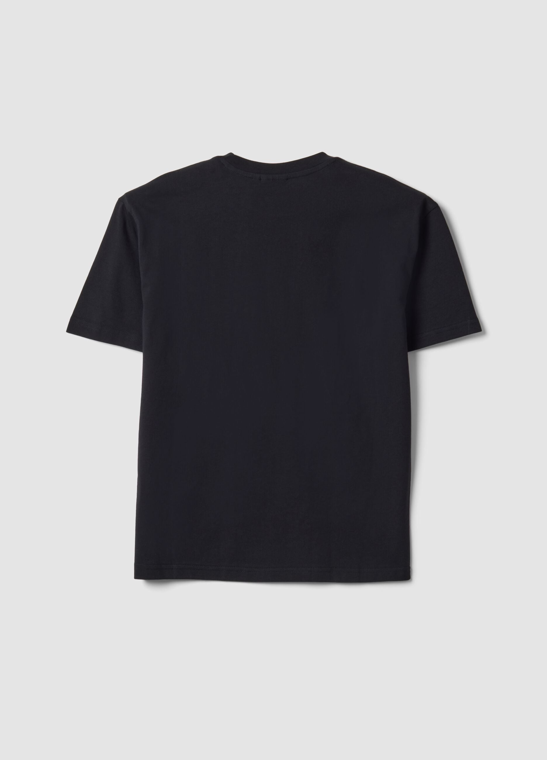 Black pure cotton T-shirt with New York Knicks print for boys