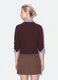 Brown crew-neck cardigan in lyocell and wool blend, oversized fit_3