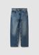 Blue denim jeans in pure cotton, loose fit_0