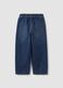 Navy cotton-viscose blend joggers with drawstring for boys_1