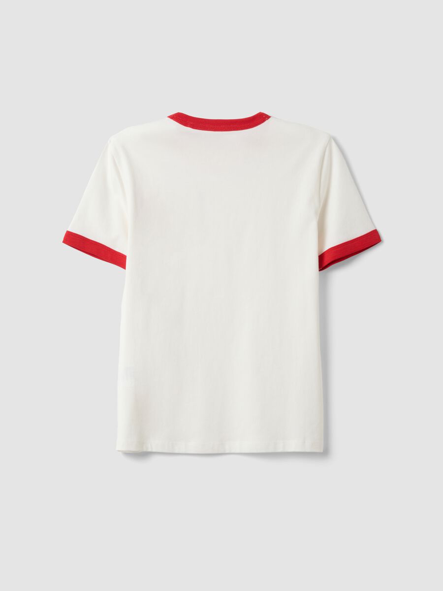 White pure organic cotton T-shirt with print, relaxed fit, for boys_4