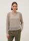 Beige viscose blend sweater regular fit with knit texture_0