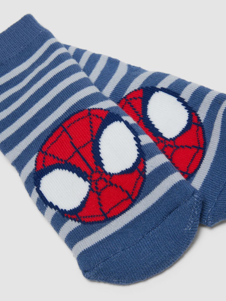 2-pack of blue organic cotton non-slip socks with MARVEL Spider-Man print_1