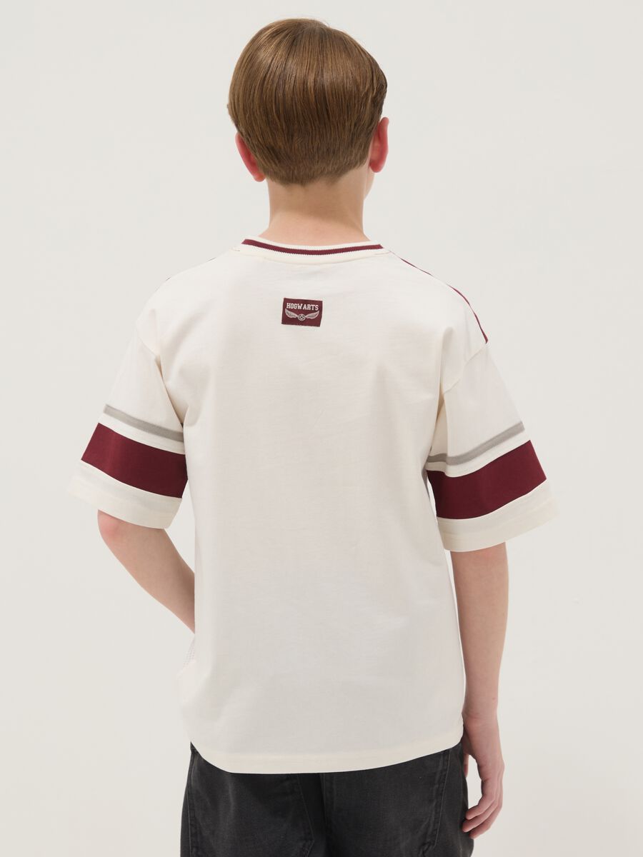 T-shirt bianca in puro cotone con stampa Harry Potter relaxed fit_1