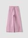 Pink organic cotton culotte trousers for girls_0