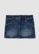 Blue stretch cotton denim mini skirt_0
