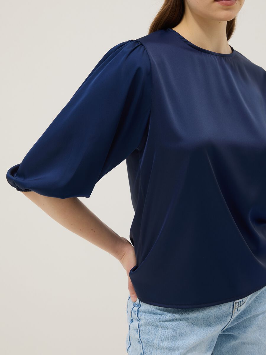 Maglia blu a maniche ampie regular fit_3