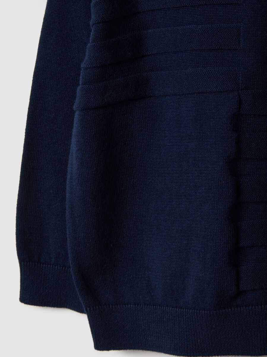 Maglia in puro cotone blu regular fit con bottoni per bimbo_3