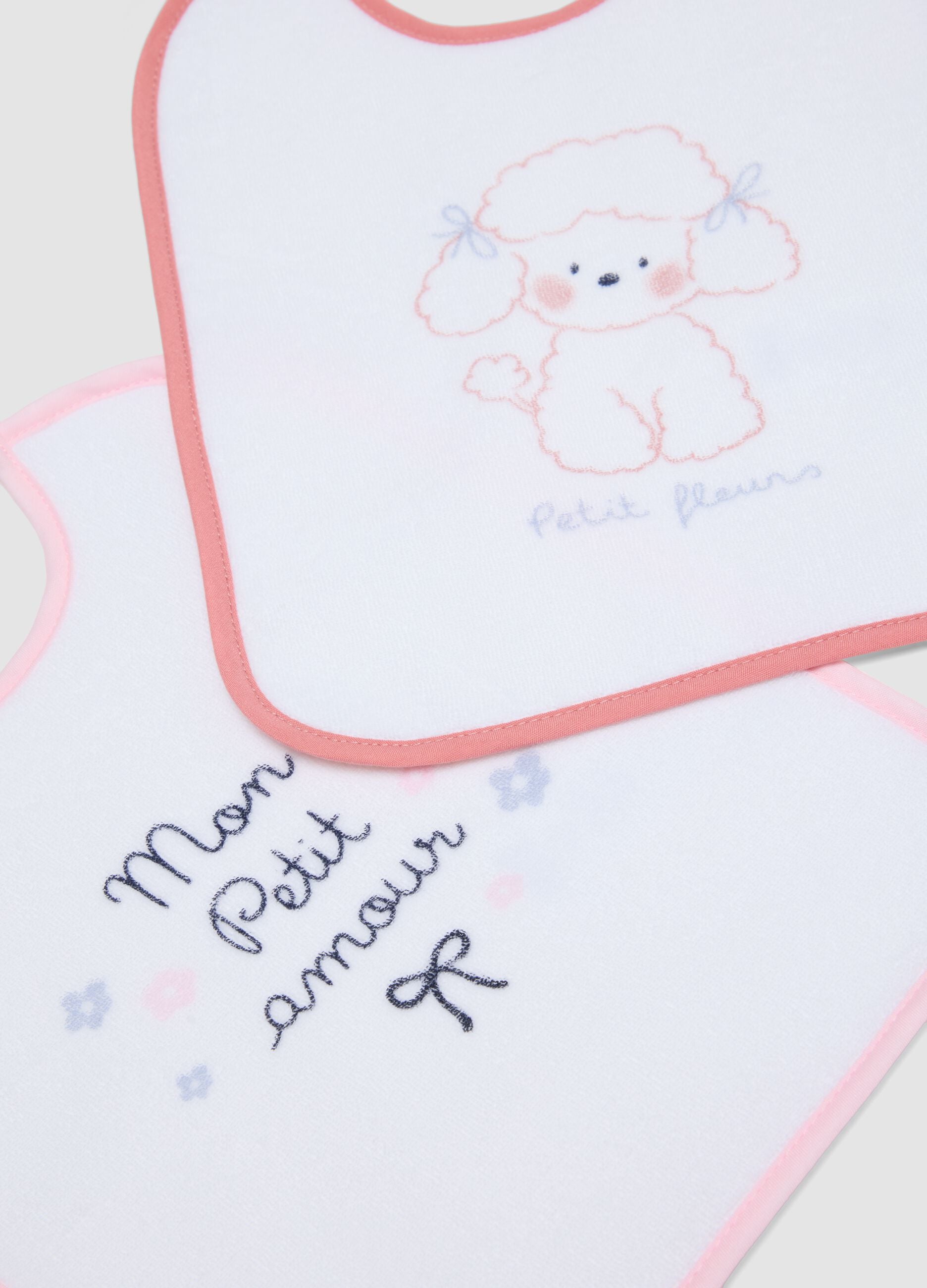 3-pack of multicolour organic cotton blend bibs for baby girls