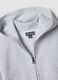 Grey organic cotton hooded sweatshirt with oversized fit for boys_2