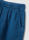 White and blue pure cotton T-shirt and shorts set for boys, regular fit_3