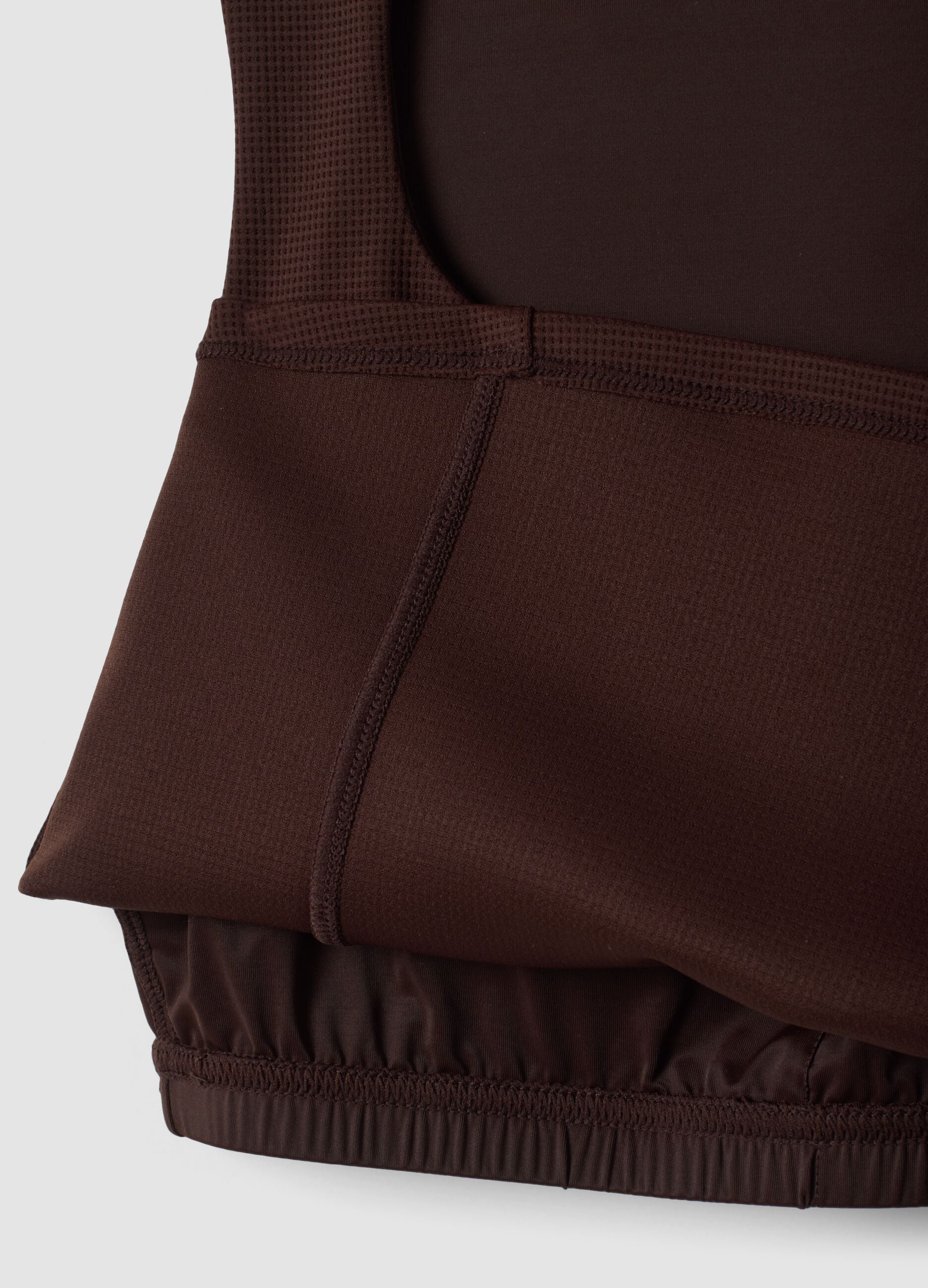 Brown cropped sports top in breathable stretch fabric ALTAVIA STUDIO