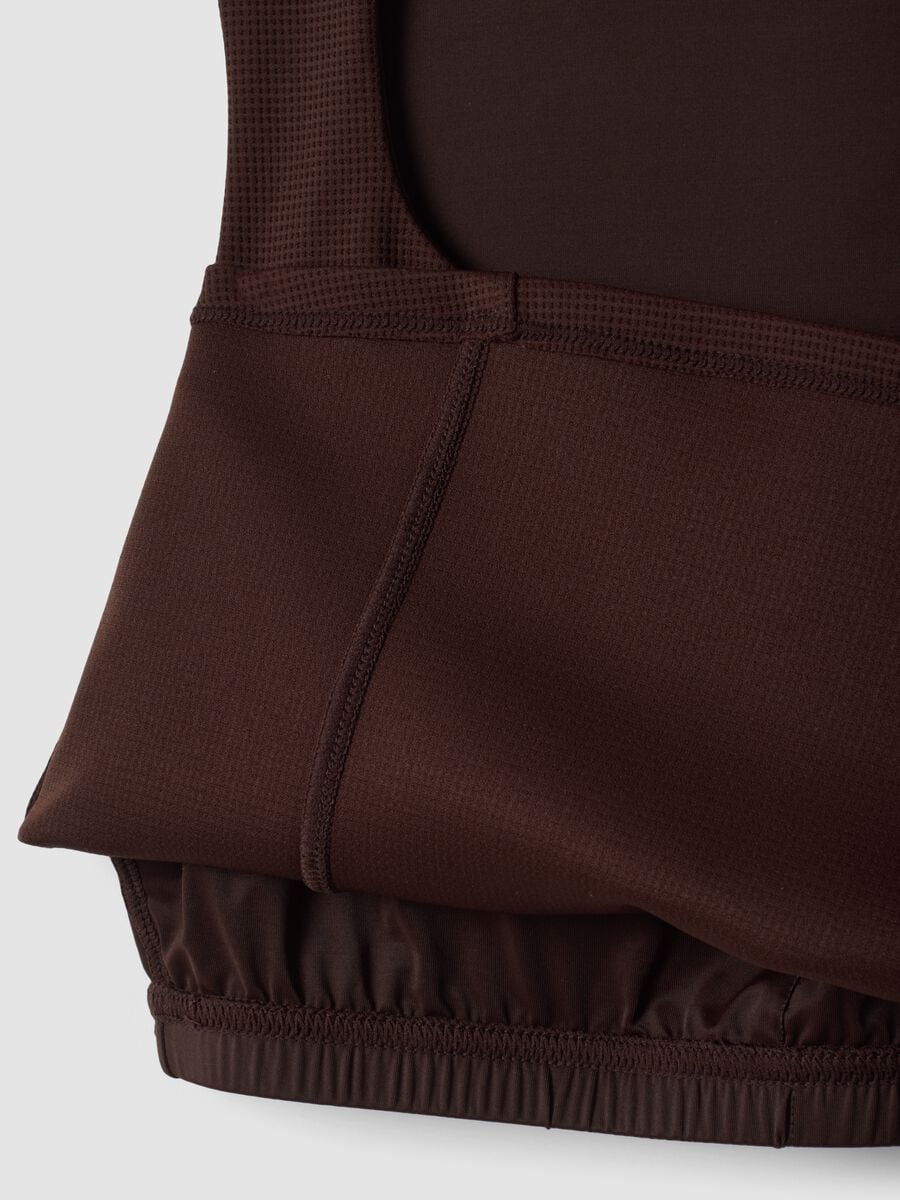Top marrone crop in tessuto elasticizzato traspirante ALTAVIA STUDIO_9
